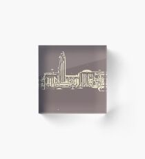 helsinki railway station building pattern beige Acrylic Block