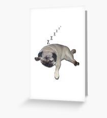 Sleeping Pug Greeting Card