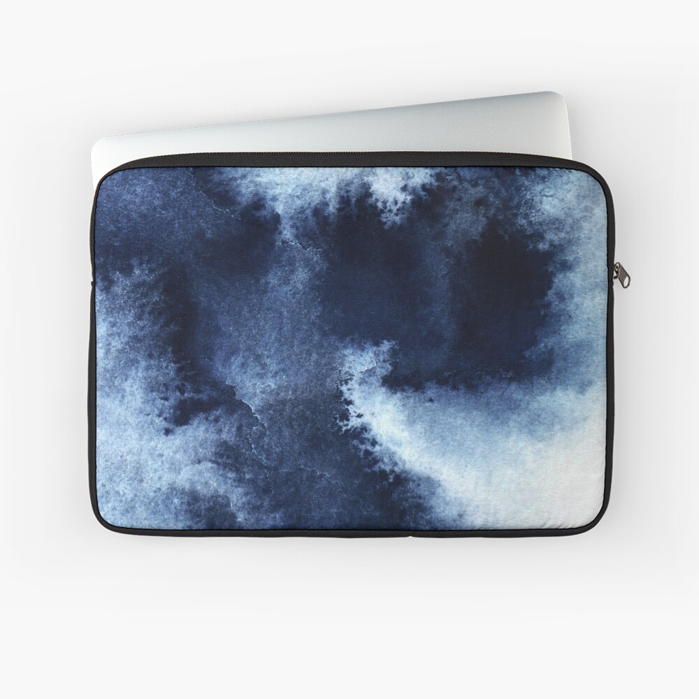 Indigo Nebula, Blue Abstract Painting Laptop Sleeve