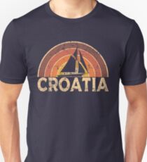 Vintage Kroatien Segeln Urlaub Design Slim Fit T-Shirt