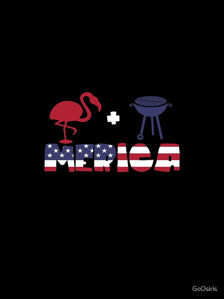 Funny Flamingo plus Barbeque Merica American Flag de GoOsiris