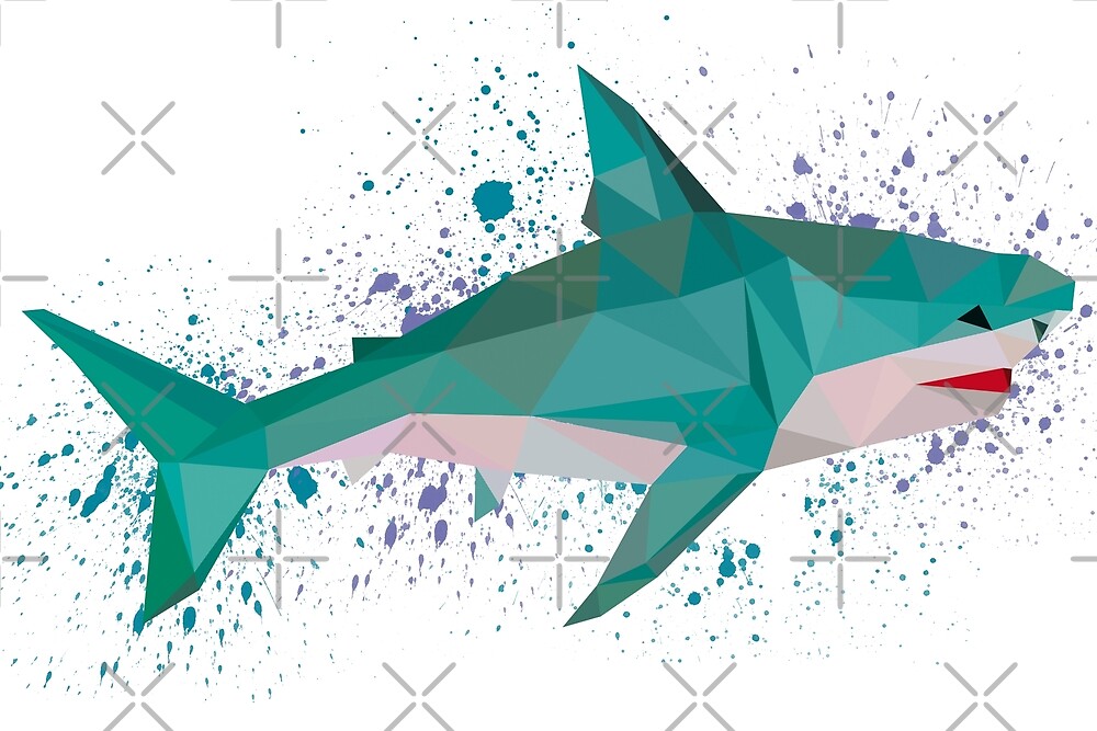 Geometric Shark Print Origami Design By Kooky Angie