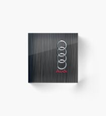 Audi logo on a field of steel Acrylic Block