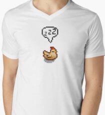 Stardew Valley: Schlafendes weißes Huhn T-Shirt mit V-Ausschnitt