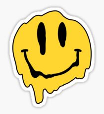 sticker face smiley drug melting stickers indie redbubble drawings hippie paintings