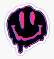 smiley face melting stickers sticker trippy emoji drug redbubble nirvana clarke clancy mouse