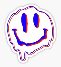 smiley face melting sticker stickers redbubble drug