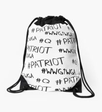 Hashtag - #Patriot #WWG1WGA #Q Drawstring Bag
