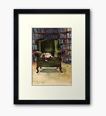 Monkey's Library Framed Print