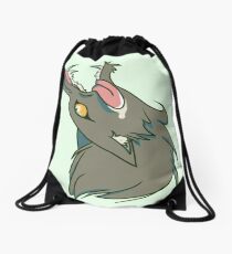 Wolf Snarling (green) Drawstring Bag
