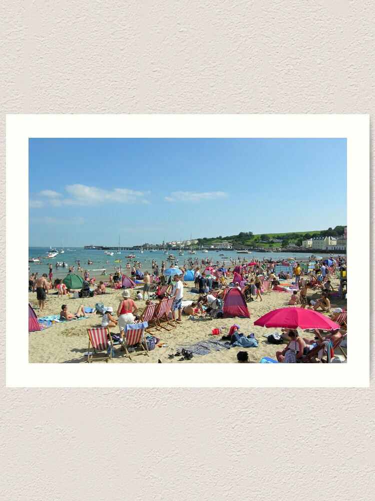 Swanage Beach On The Late August Bank Holiday South Coast Of