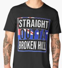 Straight Outta Broken Hill Retro Style - Gift For An Australian From Broken Hill in New South Wales , Design Has The Australia Flag Embedded Men's Premium T-Shirt
