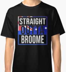 Straight Outta Broome Retro Style - Gift For An Australian From Broome in Western Australia , Design Has The Australia Flag Embedded Classic T-Shirt