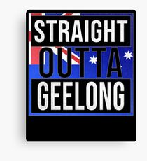 Straight Outta Geelong Retro Style - Gift For An Australian From Geelong in Victoria , Design Has The Australia Flag Embedded Canvas Print