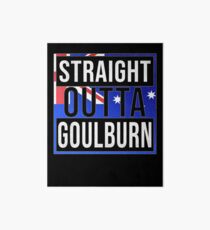 Straight Outta Goulburn Retro Style - Gift For An Australian From Goulburn in New South Wales , Design Has The Australia Flag Embedded Art Board