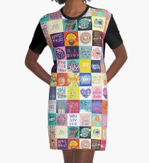 Positivity Patchwork Graphic T-Shirt Dress