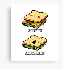 Cute Sandwich Nerd Canvas Print