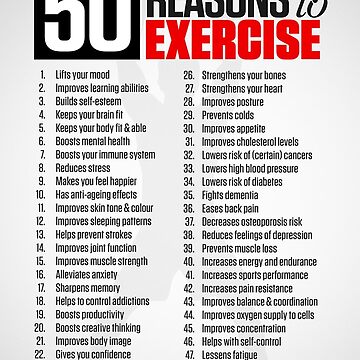 50 Reasons to Workout' Poster, picture, metal print, paint by CHAN