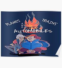 Flugzeugzüge und Automobile Poster