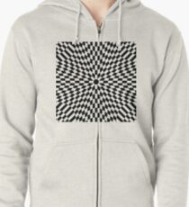 #black, #white, #chess, #checkered, #pattern, #abstract, #flag, #board Zipped Hoodie