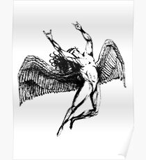ICARUS THROWS THE HORNS - black ***find hidden gems in my portfolio*** Poster