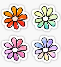 Pegatina Flores de acuarela - paquete de 4