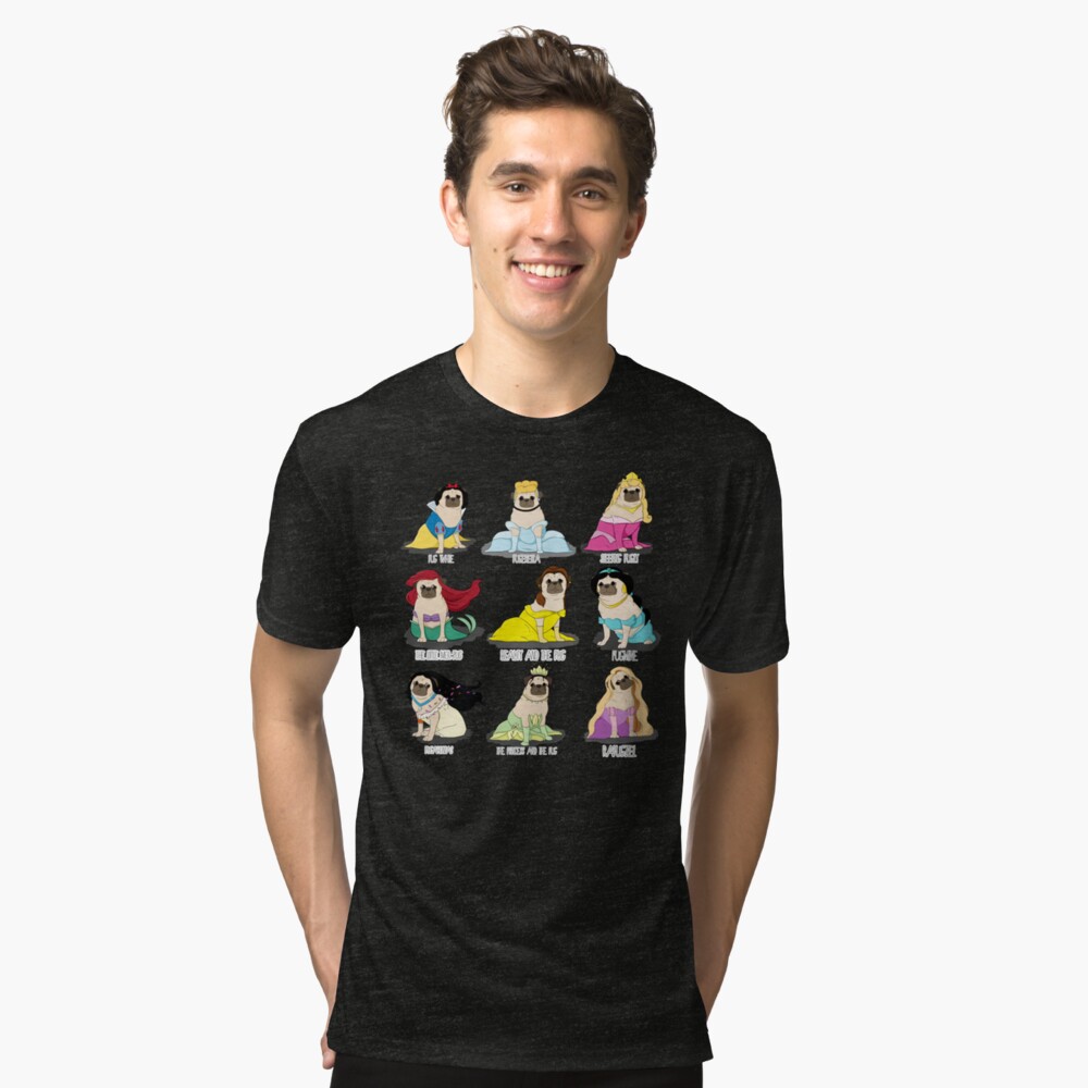 Pug Princesses Tri-blend T-Shirt