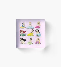 Pug Princesses Acrylic Block