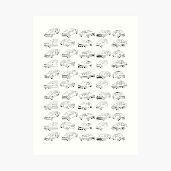All My Friends' Cars! Art Print