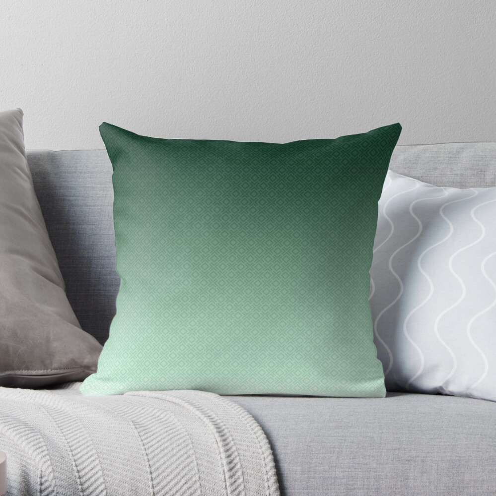 Apple Green Textured Ombre Throw Pillow