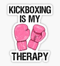 Kickboxing is my Therapy Shirt womens Funny Boxing class t-shirt Sticker