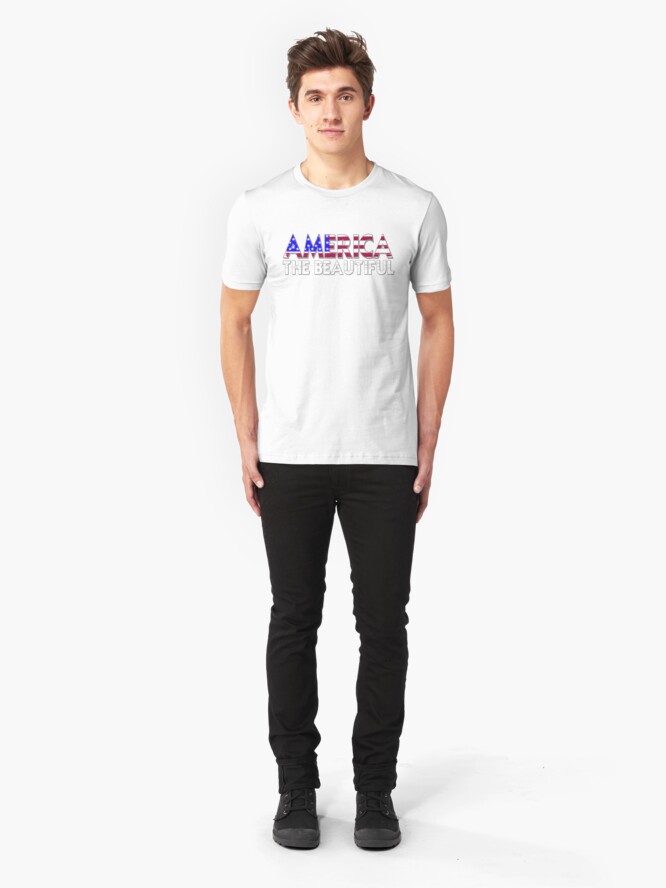 Alternate view of America the Beautiful in Red, White and Blue Slim Fit T-Shirt
