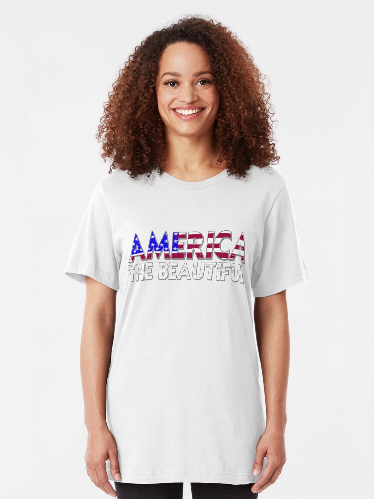 Alternate view of America the Beautiful in Red, White and Blue Slim Fit T-Shirt