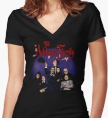 Camiseta entallada de cuello en V Vintage La familia Addams
