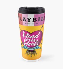 head over heels lesbian flag Travel Mug