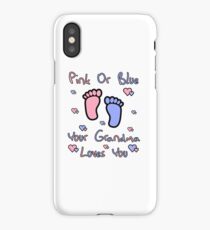 pink or blue grandma loves you gender reveal party gift idea iPhone Case