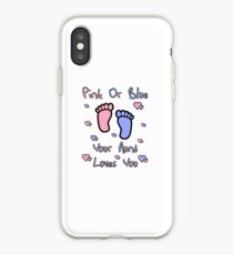 pink or blue aunt loves you gender reveal party gift idea iPhone Case