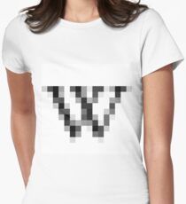 #black, #white, #chess, #checkered, #pattern, #abstract, #flag, #board Women's Fitted T-Shirt