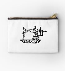 Sewing Is My Therapy Tailor Print Zipper Pouch