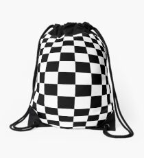 #black, #white, #chess, #checkered, #pattern, #flag, #board, #abstract, #chessboard, #checker, #square, #floor Drawstring Bag