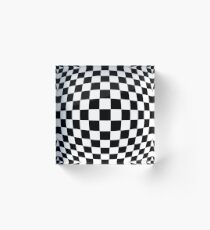 #black, #white, #chess, #checkered, #pattern, #flag, #board, #abstract, #chessboard, #checker, #square, #floor Acrylic Block