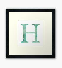 Emerald Watercolor Η Framed Print