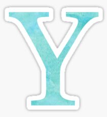 Teal Watercolor Υ Sticker