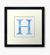 Sapphire Watercolor Η Framed Print