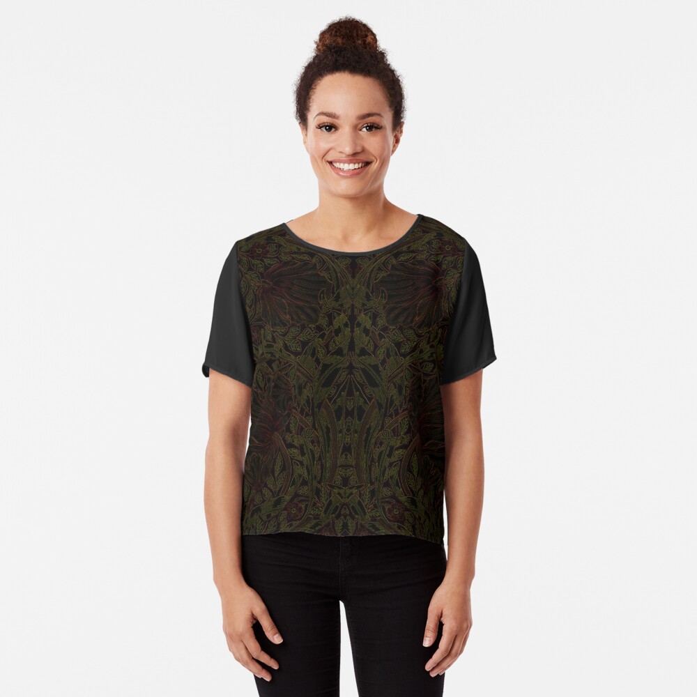 Dark Tapestry - Night Flowers Chiffon Top