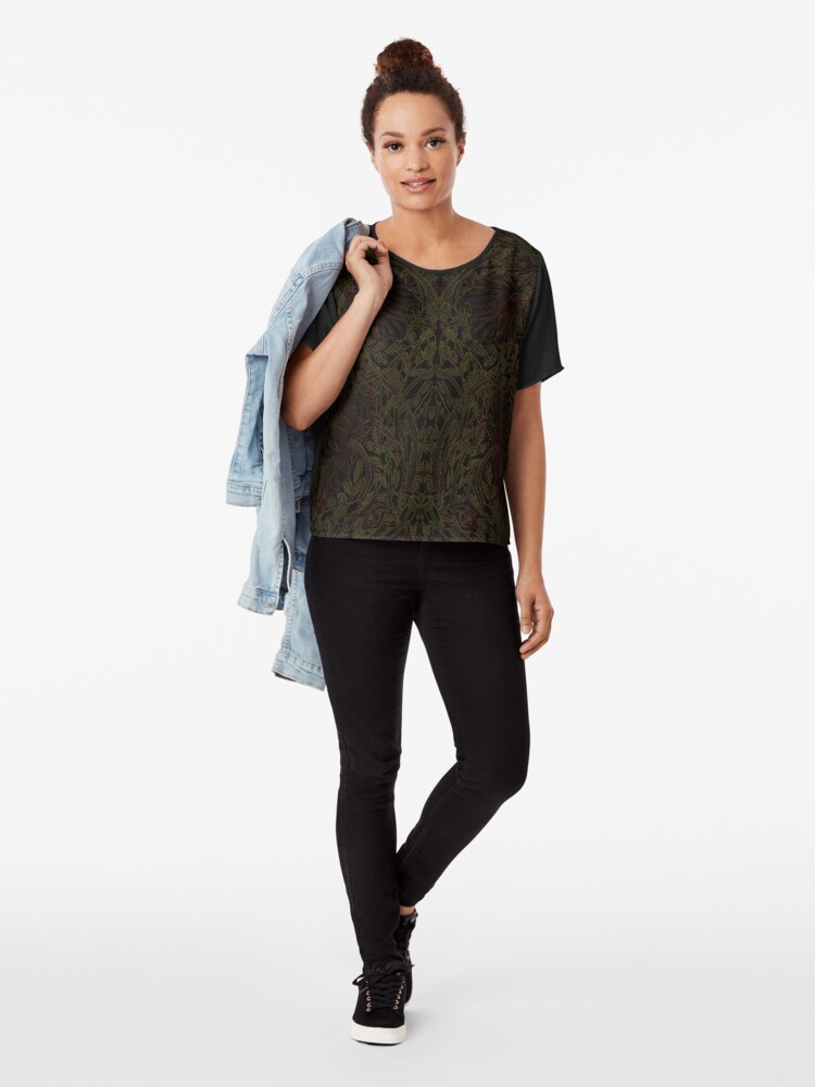 Alternate view of Dark Tapestry - Night Flowers Chiffon Top