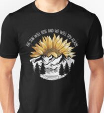 The Sun Will Rise And We Will Try Again Camping Hiking T-shirt Slim Fit T-Shirt