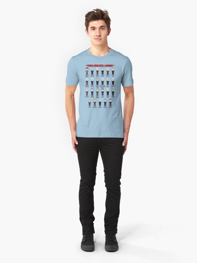 Alternate view of 8-Bit Prime Ministers of Canada! Slim Fit T-Shirt