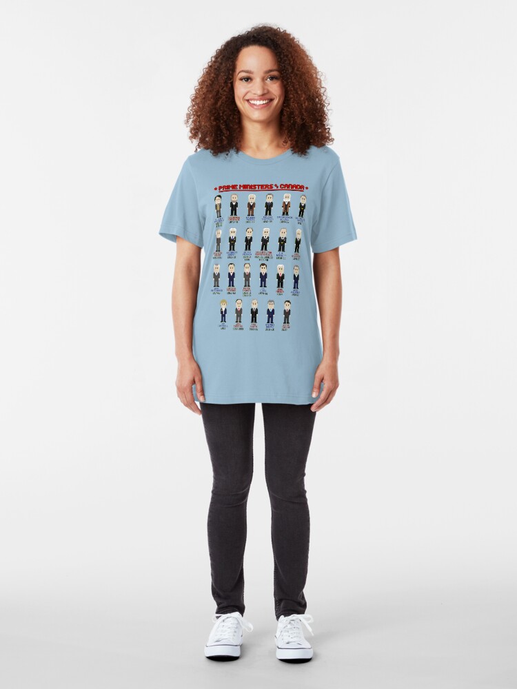 Alternate view of 8-Bit Prime Ministers of Canada! Slim Fit T-Shirt