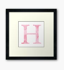 Pink Watercolor Η Framed Print